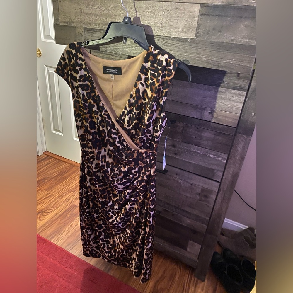 Black label by Evan Picone leopard dress